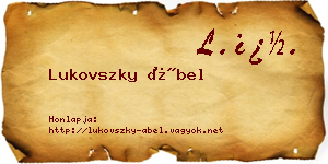 Lukovszky Ábel névjegykártya